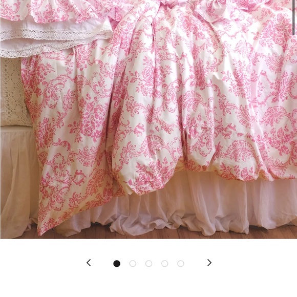 linen salvage trellis damask twin duvet and sham - Picture 4 of 6